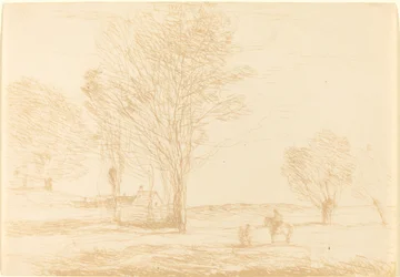 Reiter in der Landschaft angehalten