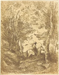 Reiter im Wald, Große Platte