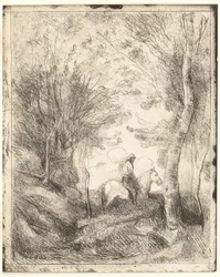 Der Reiter im Wald, große Platte