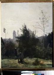 Blick auf das Schloss Pierrefonds in der Oise