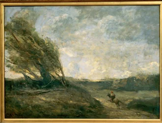 Vom Wind gepeitschte Landschaft