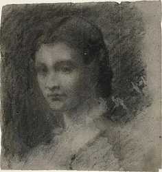Büste einer jungen Frau (recto); Sitzende weibliche Figur (verso)