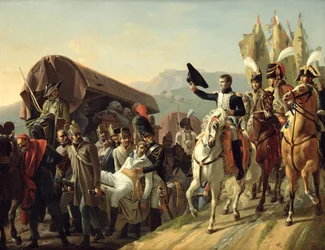 Napoleon (1769-1821) erweist dem Mut der Verwundeten seine Ehrerbietung, 1806