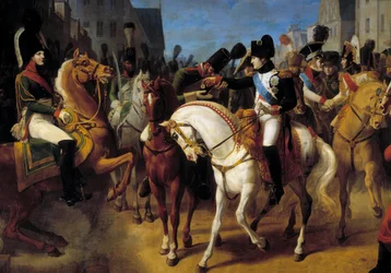 Napoleon I. dekoriert in Tilsit den Grenadier Lazareff mit dem Kreuz der Ehrenlegion, 9. Juli