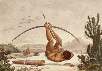Einheimische Bogenschützen, Illustration aus den Reisen ins Innere Brasiliens