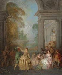 Tänzer in einem Pavillon, 1720er Jahre