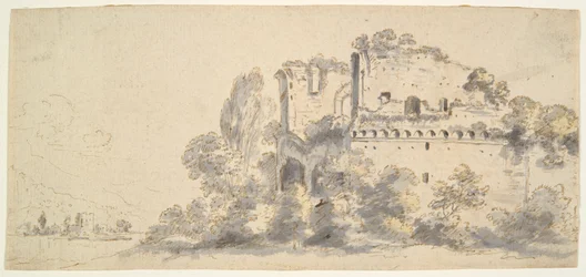 Italienische Landschaft mit Ruinen