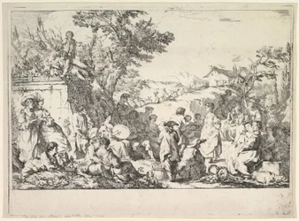 Dorffest Fête de village dans la campagne romaine, ca. 1735-40