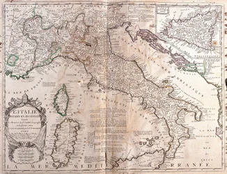 Karte von Italien, mit Korsika, Sardinien und Sizilien