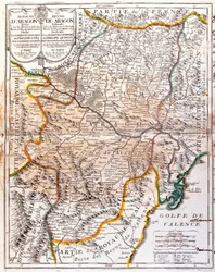 Karte des Königreichs Aragon (Spanien)