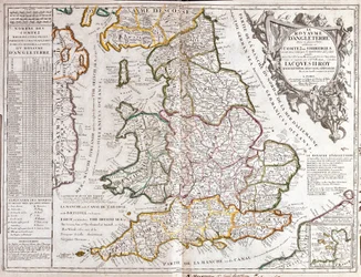 Karte des Königreichs England unter der Herrschaft von James II (Gravur)