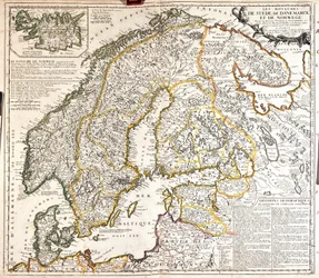 Karte der Königreiche Norwegen, Schweden und Dänemark