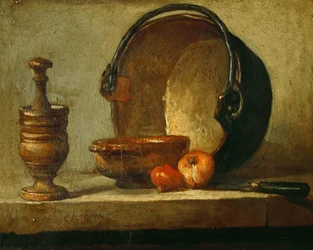Stillleben mit Kupferkessel, 1732