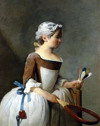 Junges Mädchen mit Schneeschuh und Lenkrad, Jean Baptiste Siméon Chardin, Uffizien, Florenz.