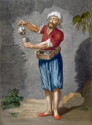 Ein Straßenkaffeeverkäufer, Tafel 56 aus „Sammlung von einhundert Drucken, welche die verschiedenen Nationen der Levante darstellen“ von Charles de Ferriol, gestochen von Gérard Scotin (1671-1716), 1707-08