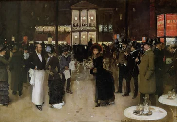 Der Boulevard Montmartre, die Nacht, vor dem Théâtre des Variétés, ca. 1885