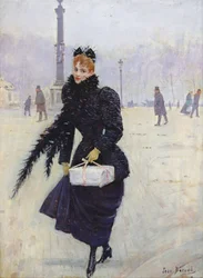 Pariserin auf der Place de la Concorde, ca. 1890