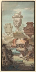 Ruinenfantasie: Vasen und Urnen, 1770