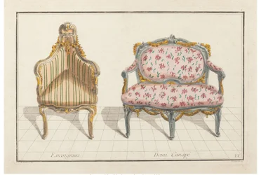 Encoignure, Demi Canapé. Nouvelle Iconologie Historique ou Attributs Hierogliphyques, ca. 1768