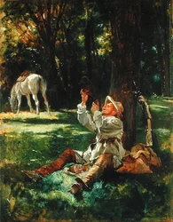 Reiter ruhen sich aus, 1876
