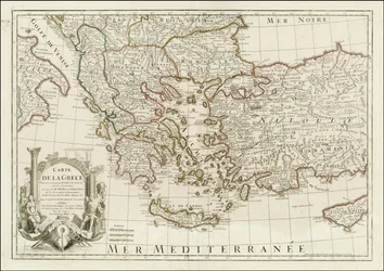 Karte von 1780 - Karte von Griechenland, erstellt auf einer Vielzahl von alten und neuen Berichten, auf denen von Mrs. Whele und Tournefort