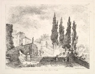Blick auf die Gärten der Villa d