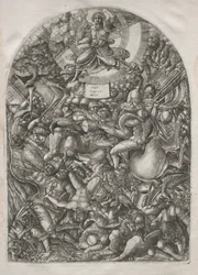 Die Apokalypse: Der Engel in der Sonne ruft die Raubvögel, 1546-1556