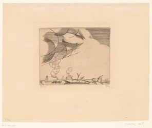 Landschaft mit Rauchschwaden
