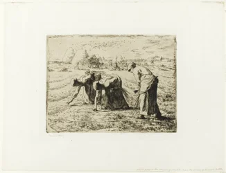 Bauer mit Schubkarre
