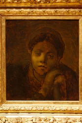 Hirte, der sich auf ihren Stock stützt, 1872