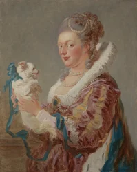 Eine Frau mit einem Hund, ca. 1769