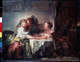 „Der verlorene Einsatz oder der gewonnene Kuss“ (Der eingefangene Kuss), 1732-1806, 47 x 60 cm, Eremitage, Sankt Petersburg