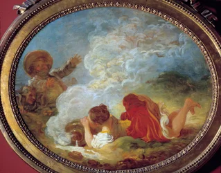 Perrette und der Milchtopf nach der Fabel „La laitière et le pot au lait“ von Jean de la Fontaine. Gemälde von Jean Honoré Fragonard (1732-1806) 18. Jahrhundert Musée Cognacq Jay