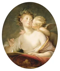 Sappho inspiriert von Amor