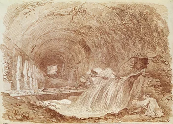 Ställe des Maecenas in Tivoli (Rötel auf Papier)
