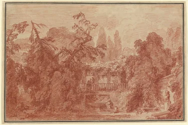 Terrasse und Garten einer italienischen Villa
