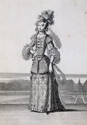 Weibliche Ballettkostüme, Stich von Jean Berain dem Älteren