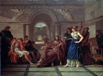 Helena erkennt Telemach, den Sohn des Odysseus