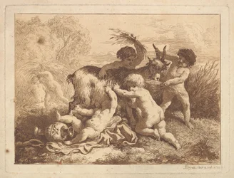 Die jungen Erntearbeiter und die Ziege, in einem Album enthalten, 1782