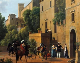 Bayards Abreise aus Brescia. Gemälde von Joseph Bidault