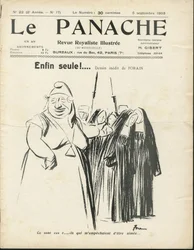 Illustration von Jean-Louis Forain (1852-1931) für das Cover von Le Panache, royalistische illustrierte Zeitschrift Nr. 20