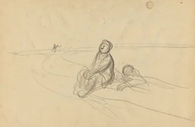 Zwei Figuren auf einer Straße, ca. 1919