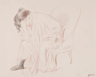 Sitzende Frau