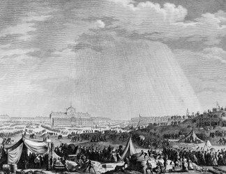 Französische Revolution: Arbeiten auf dem Marsfeld in Paris für das Fest der Föderation am 14. Juli