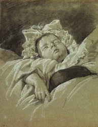 Der Kopf eines schlafenden Kindes