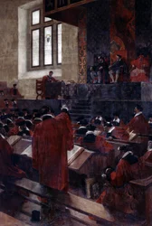 Anne du Bourg und Heinrich II im Pariser Parlament, 10. Juni 1559