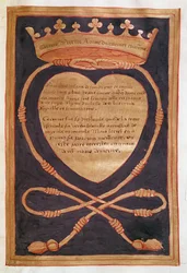 Fol. 61r Das gekrönte Herz des Mutes, aus dem Bericht über die Beerdigung von Anne von Bretagne (1477-1514) 1515