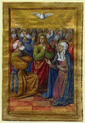Miniatur aus einem Stundenbuch: Pfingsten, ca. 1500