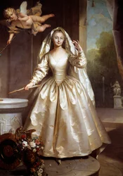 Ganzkörperporträt von Marie Françoise Perdrigeon, Madame Boucher (1716-1734) als Vestalin