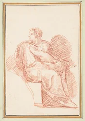 Josiah mit Jechoniah in seinen Armen, Vorfahren Christi von der Sixtinischen Kapelle von Michelangelo